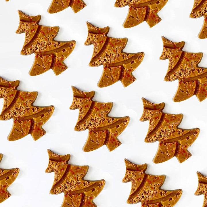 Assortment of blonde fudge chocolate Christmas trees