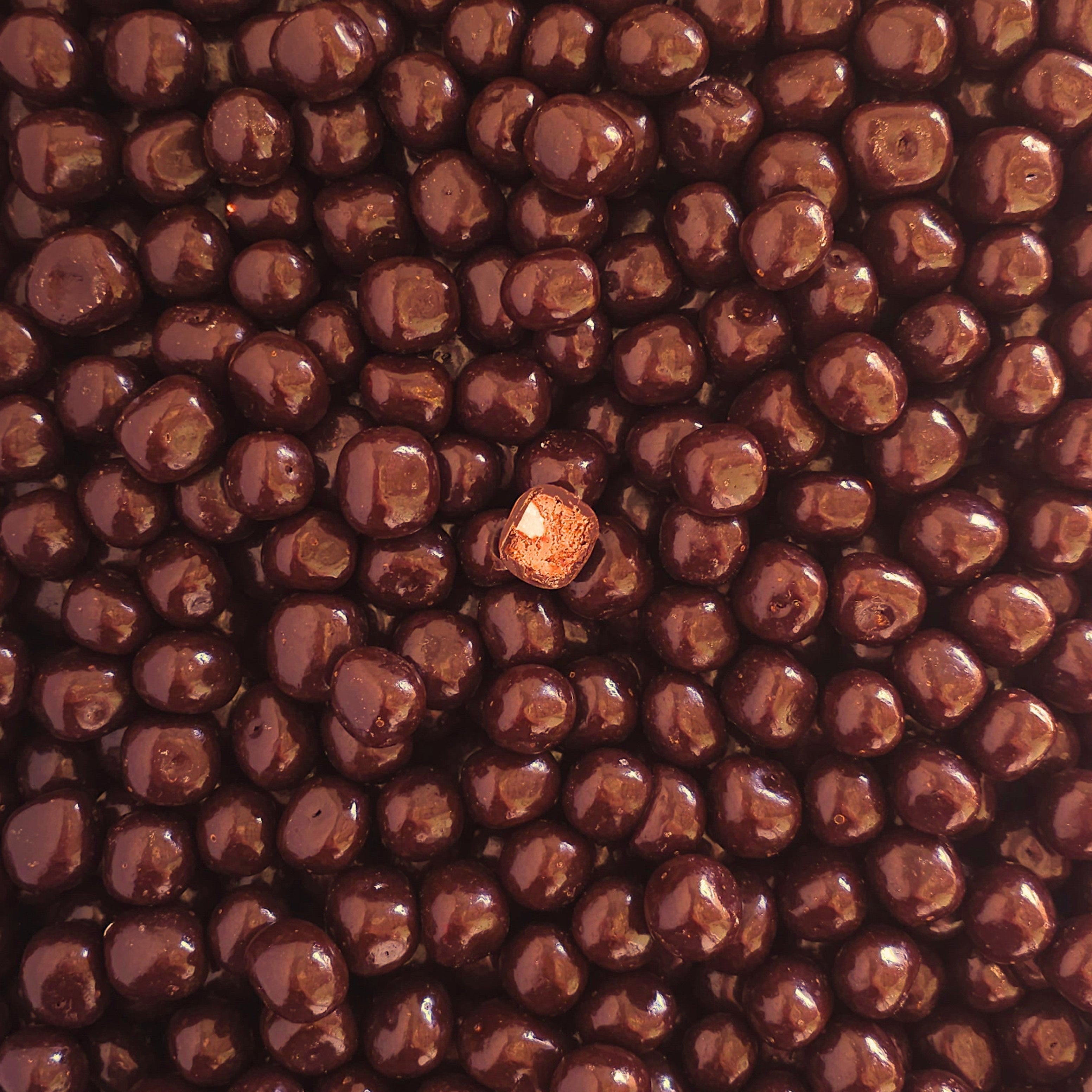 Almond nougat dragees, close up