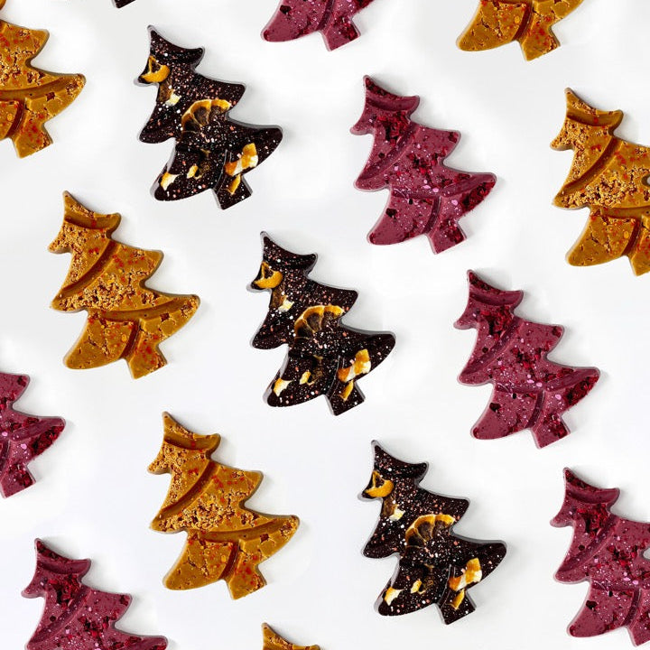 Assorted mini chocolate Christmas trees