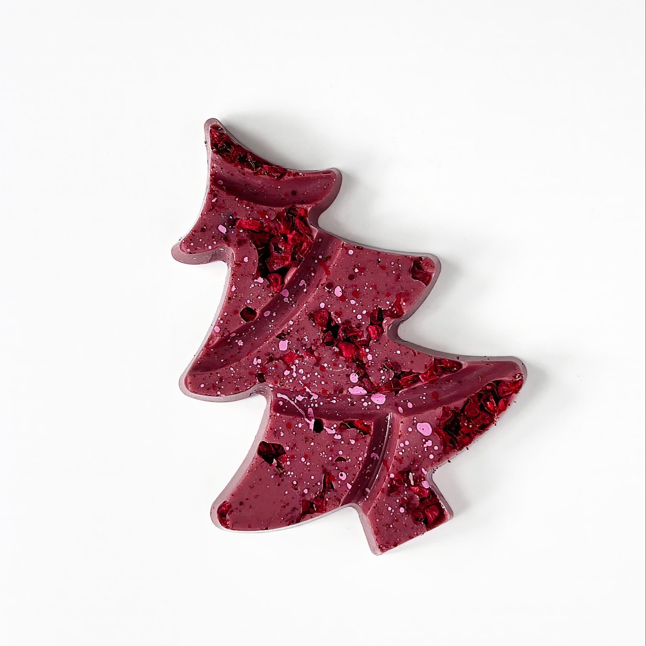 Ruby Christmas tree on a white background