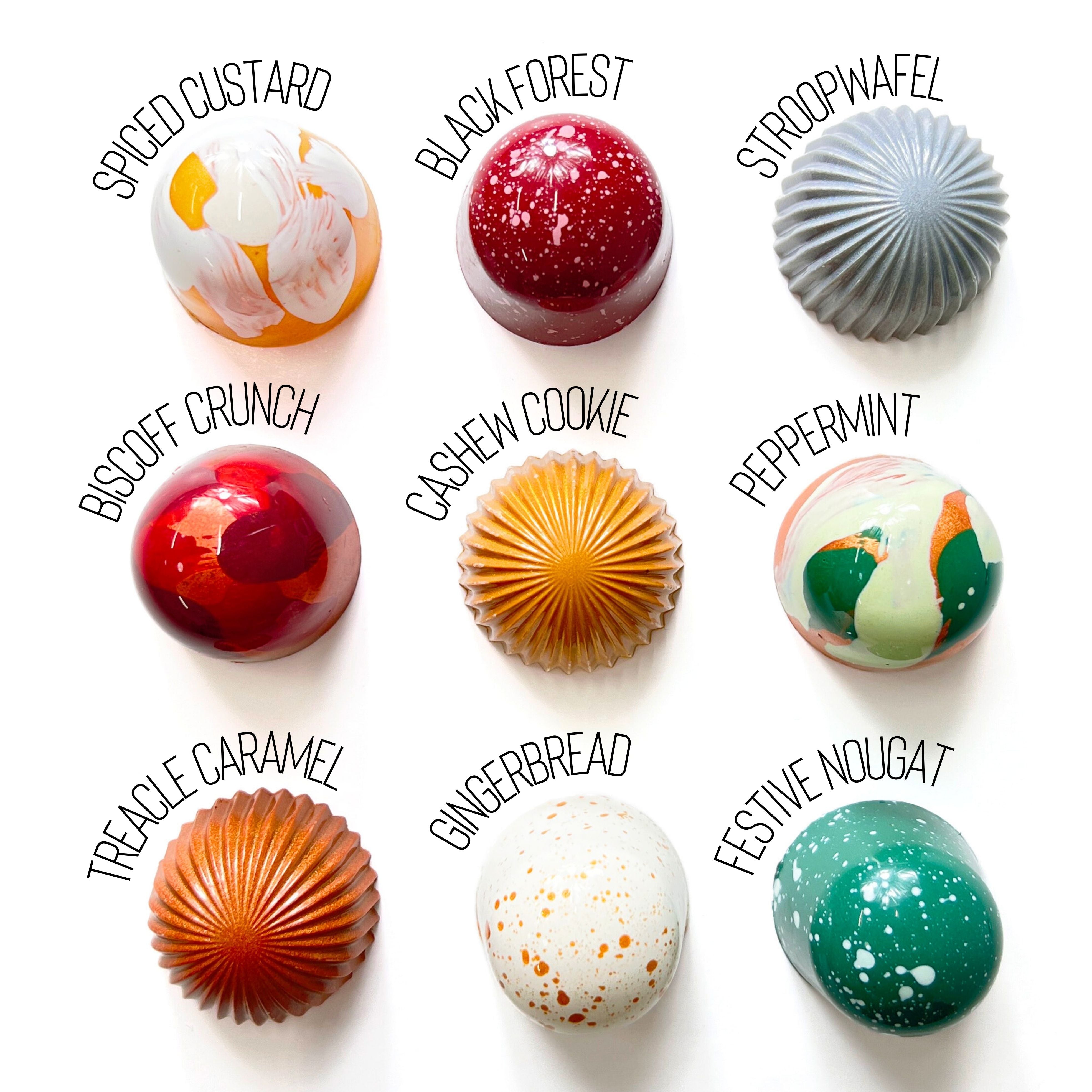Christmas chocolates with assorted flavours